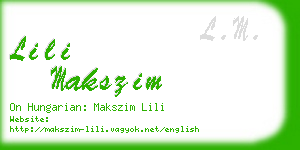 lili makszim business card